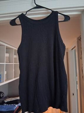 Maurices Black Ribbed High Neck Tank